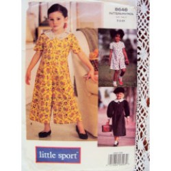 8646 KIDS WIDE LEG CROP SS-LS JUMPSUIT PATTERN 2-4